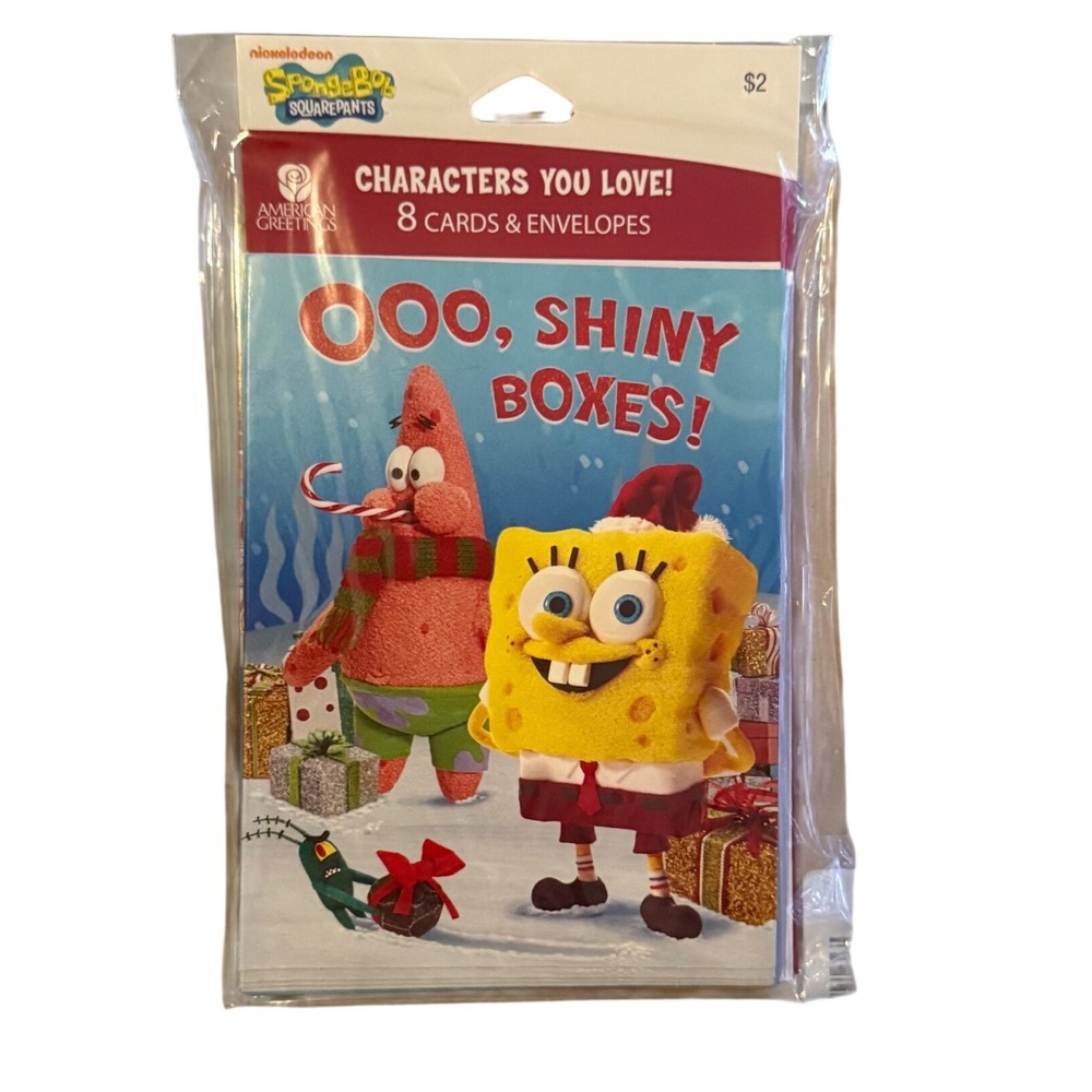 SpongeBob SquarePants Christmas Cards 8 Cards 8 Envelopes American Greetings